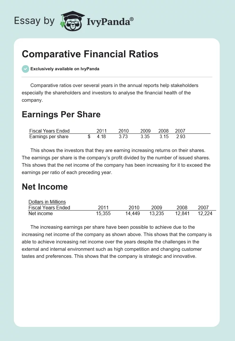Comparative Financial Ratios. Page 1