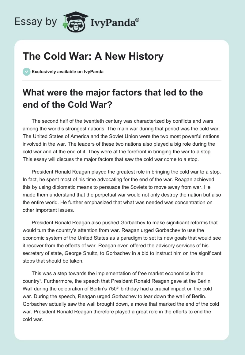 The Cold War: A New History. Page 1