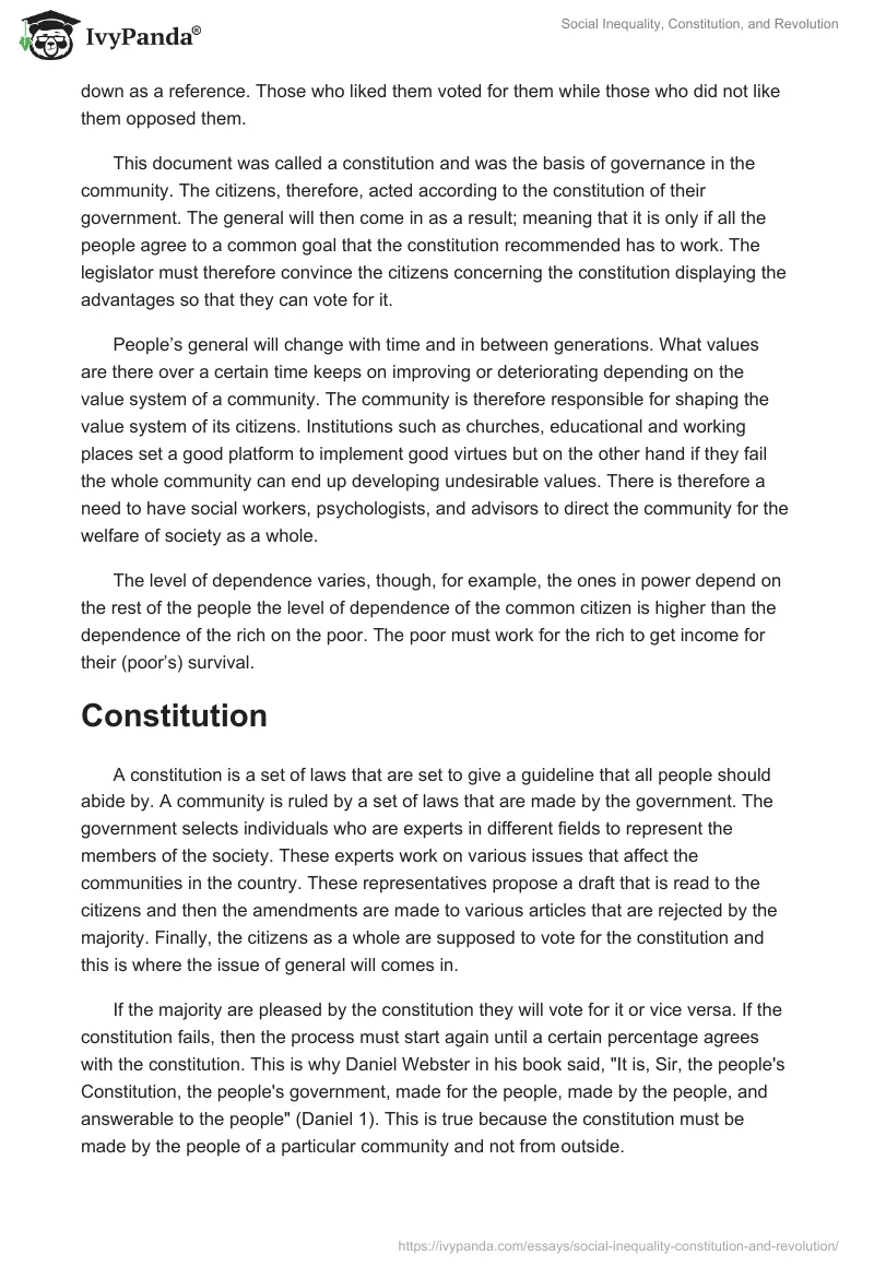 Social Inequality, Constitution, and Revolution. Page 5