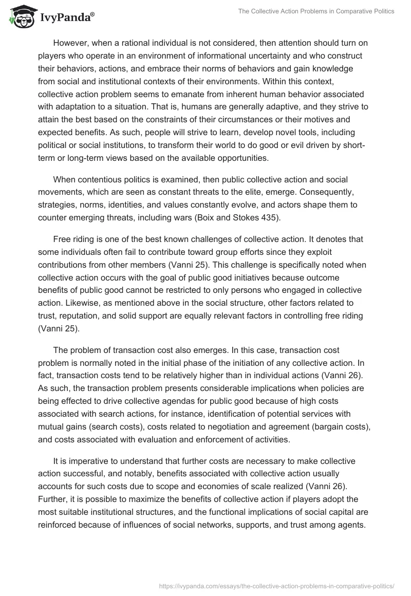 The Collective Action Problems in Comparative Politics. Page 2