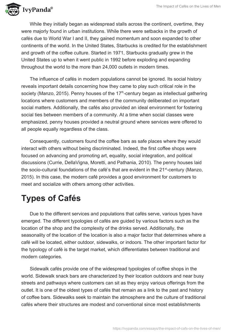 The Impact of Cafés on the Lives of Men. Page 2