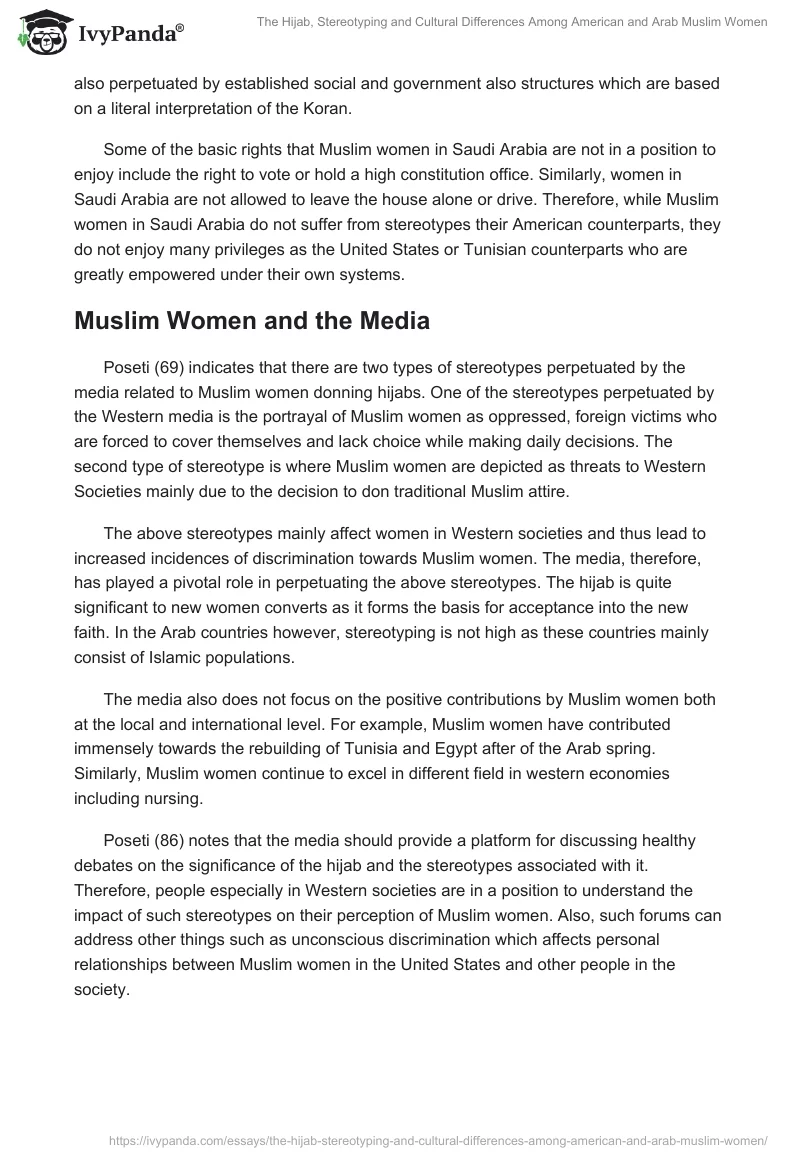 The Hijab, Stereotyping and Cultural Differences Among American and Arab Muslim Women. Page 3