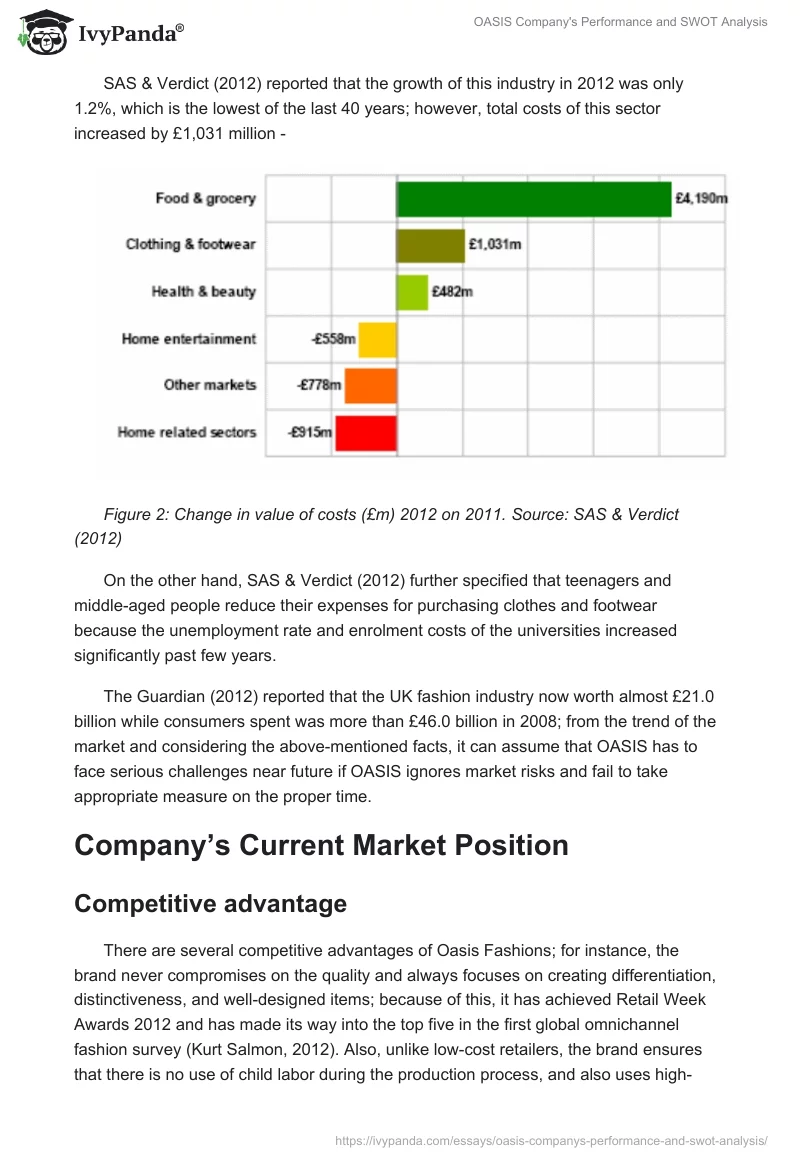 OASIS Company's Performance and SWOT Analysis. Page 5