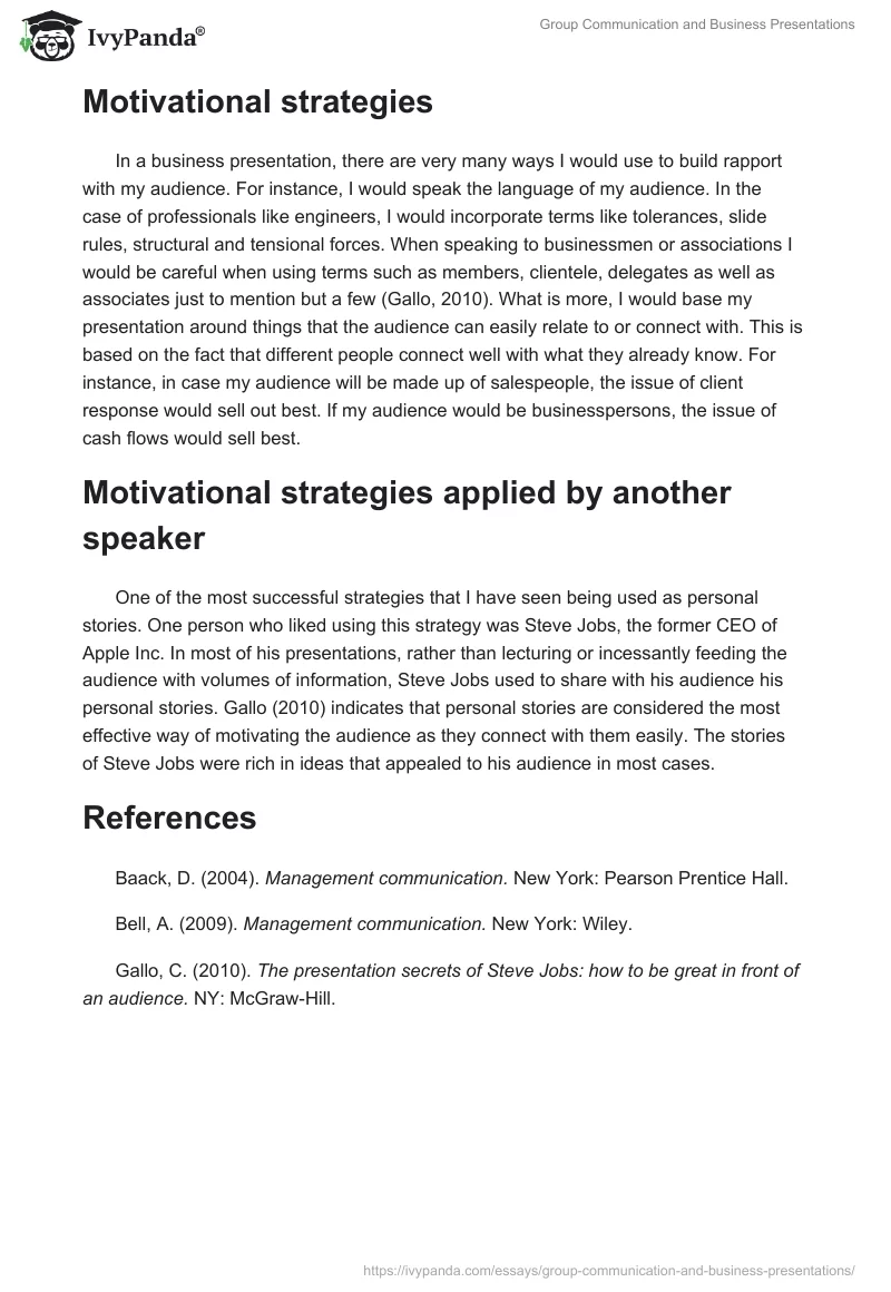 Group Communication and Business Presentations. Page 2