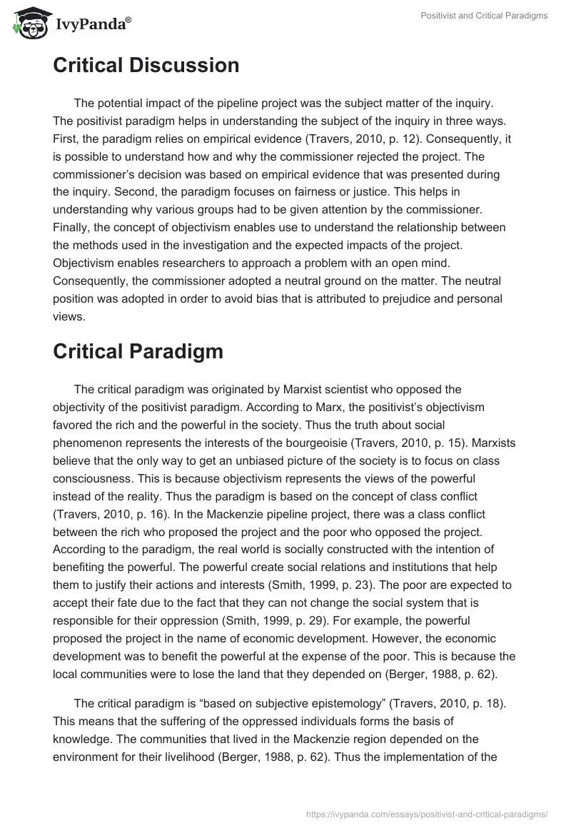 Positivist and Critical Paradigms. Page 2