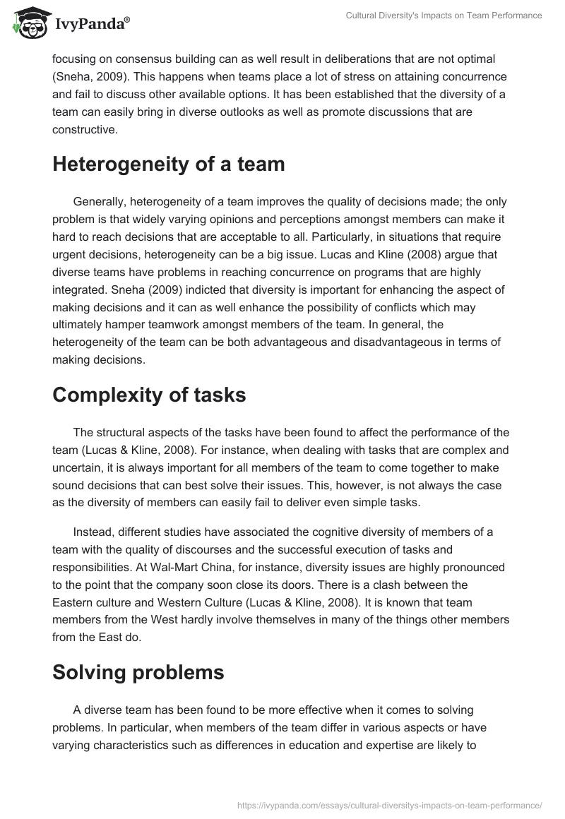 Cultural Diversity's Impacts on Team Performance. Page 2