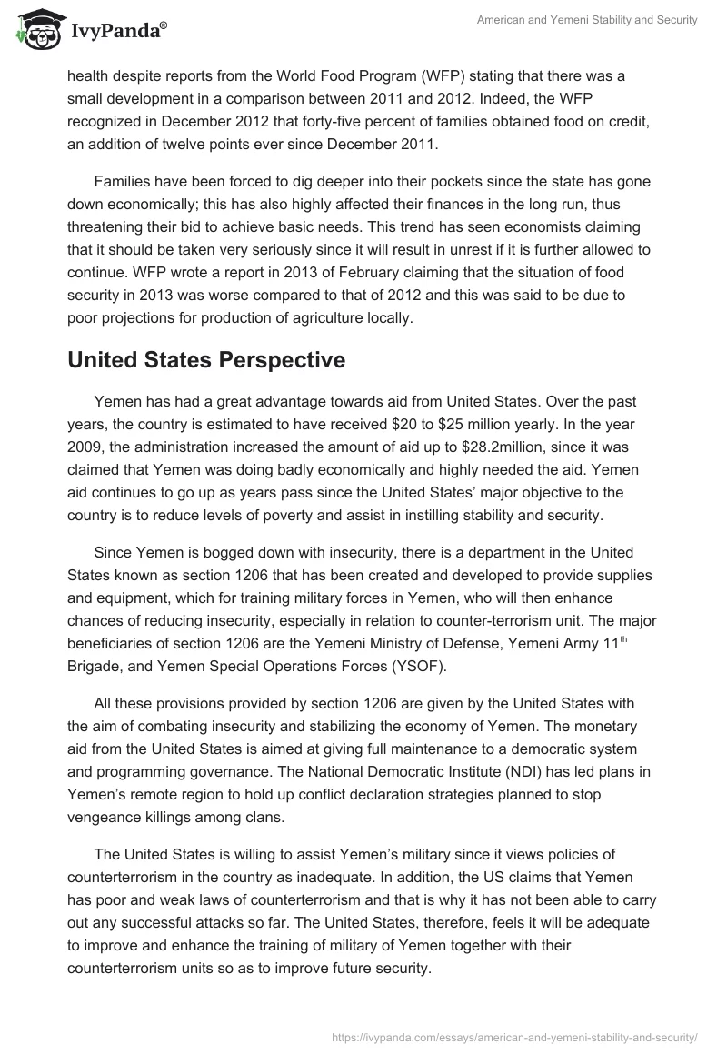 American and Yemeni Stability and Security. Page 2
