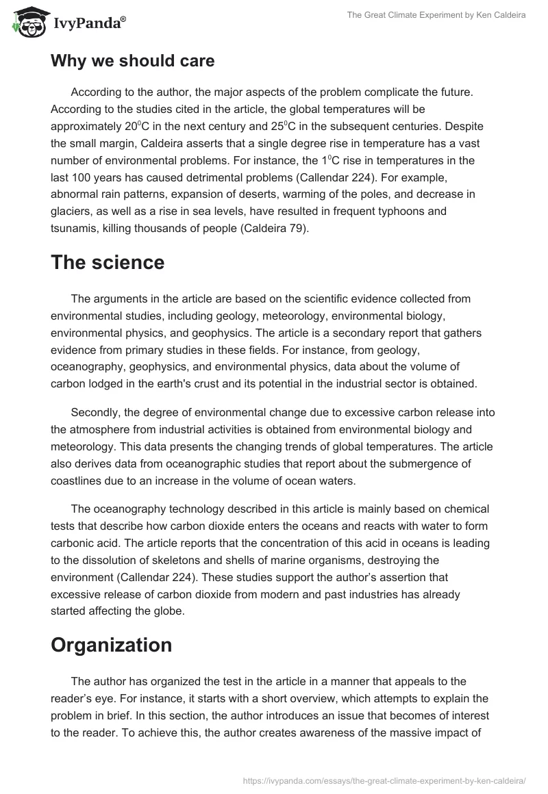 "The Great Climate Experiment" by Ken Caldeira. Page 2