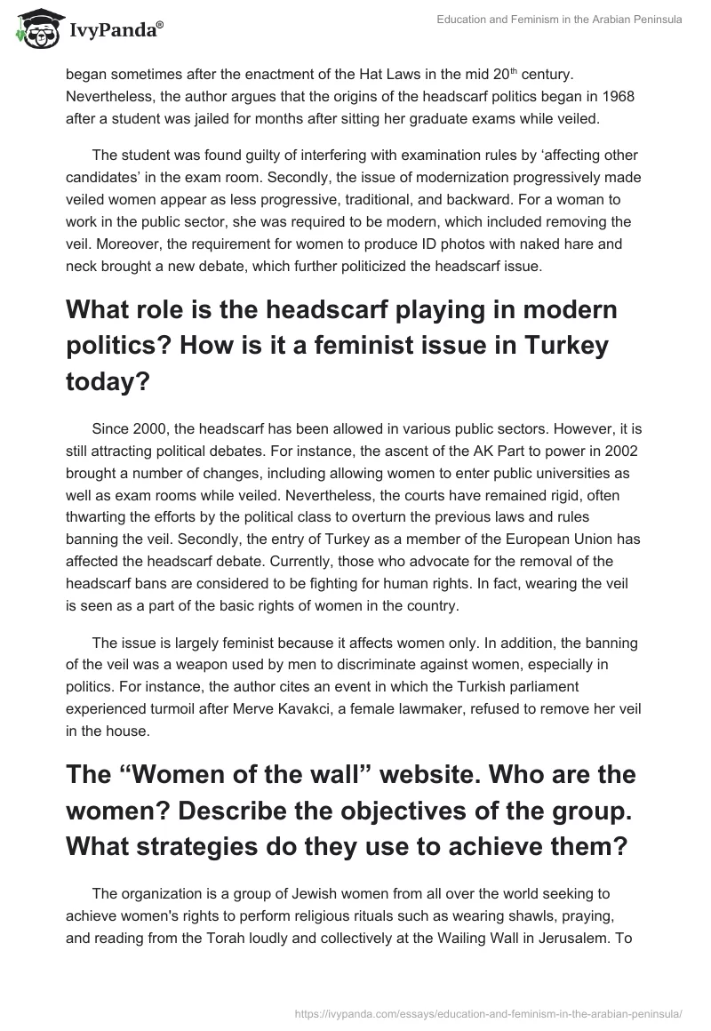 Education and Feminism in the Arabian Peninsula. Page 4