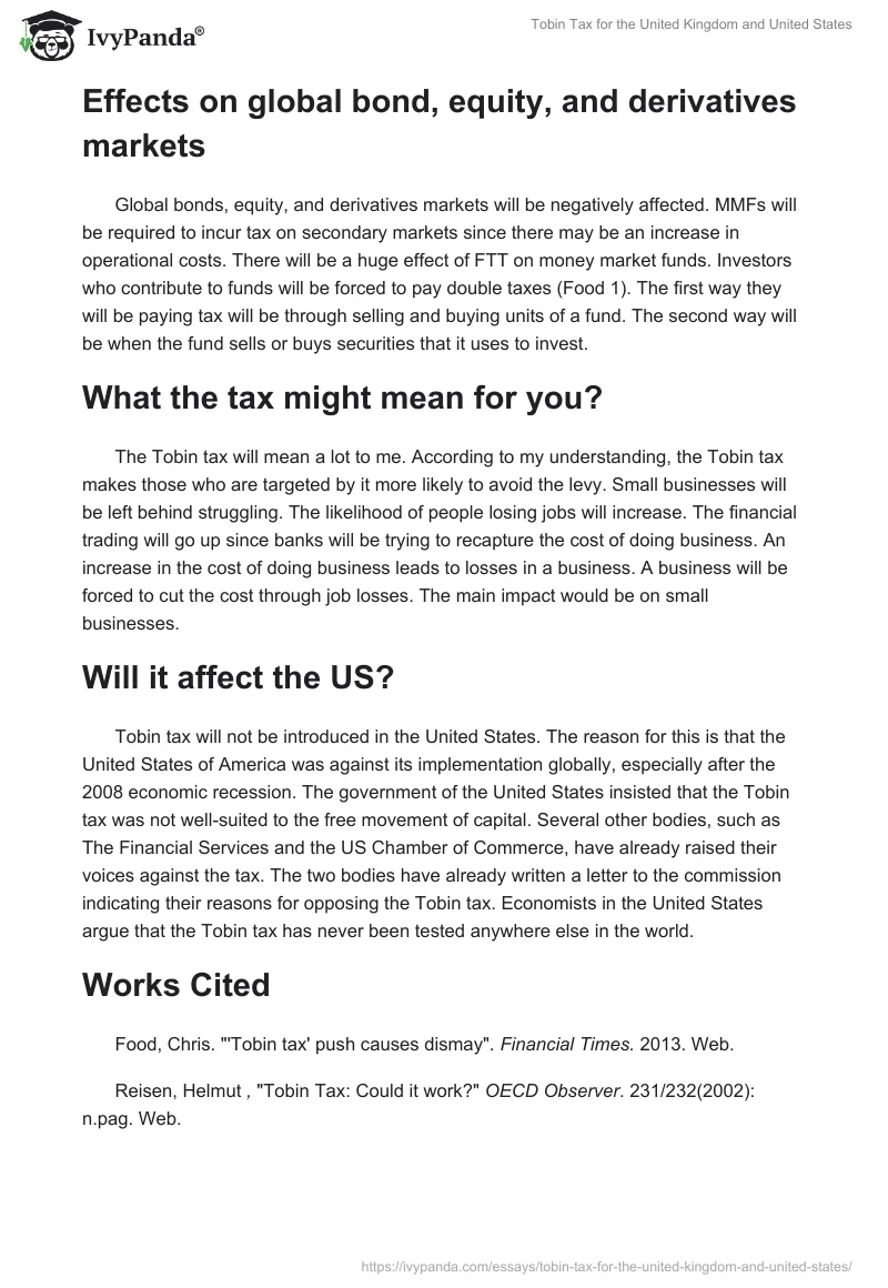 Tobin Tax for the United Kingdom and United States. Page 2