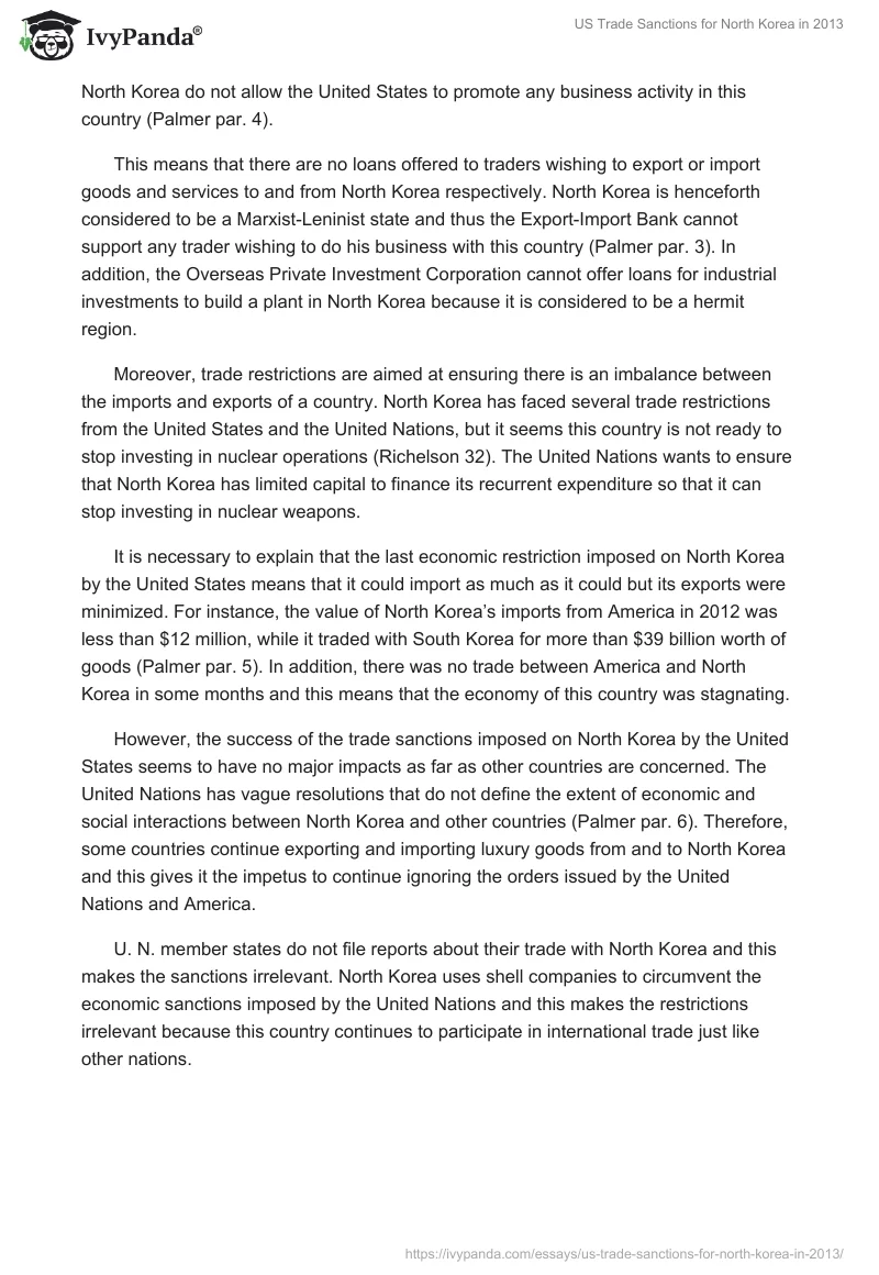 US Trade Sanctions for North Korea in 2013. Page 3