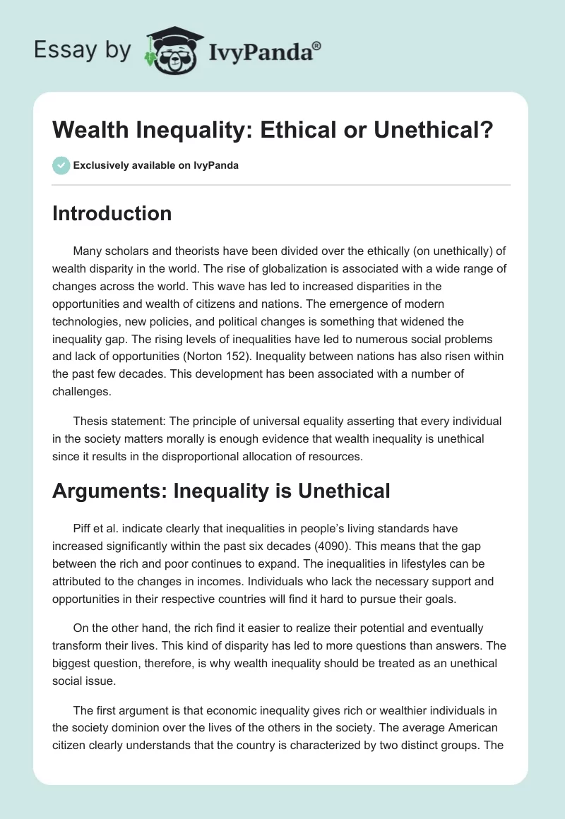 global wealth inequality essay