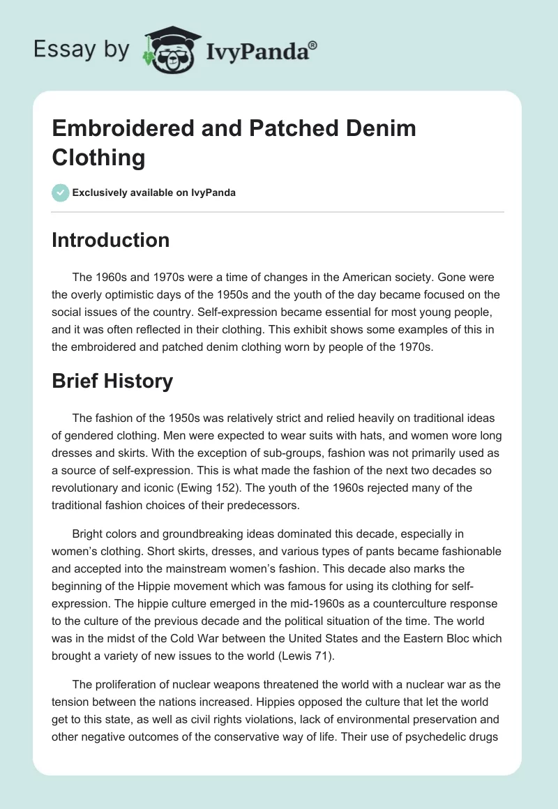 Embroidered and Patched Denim Clothing. Page 1