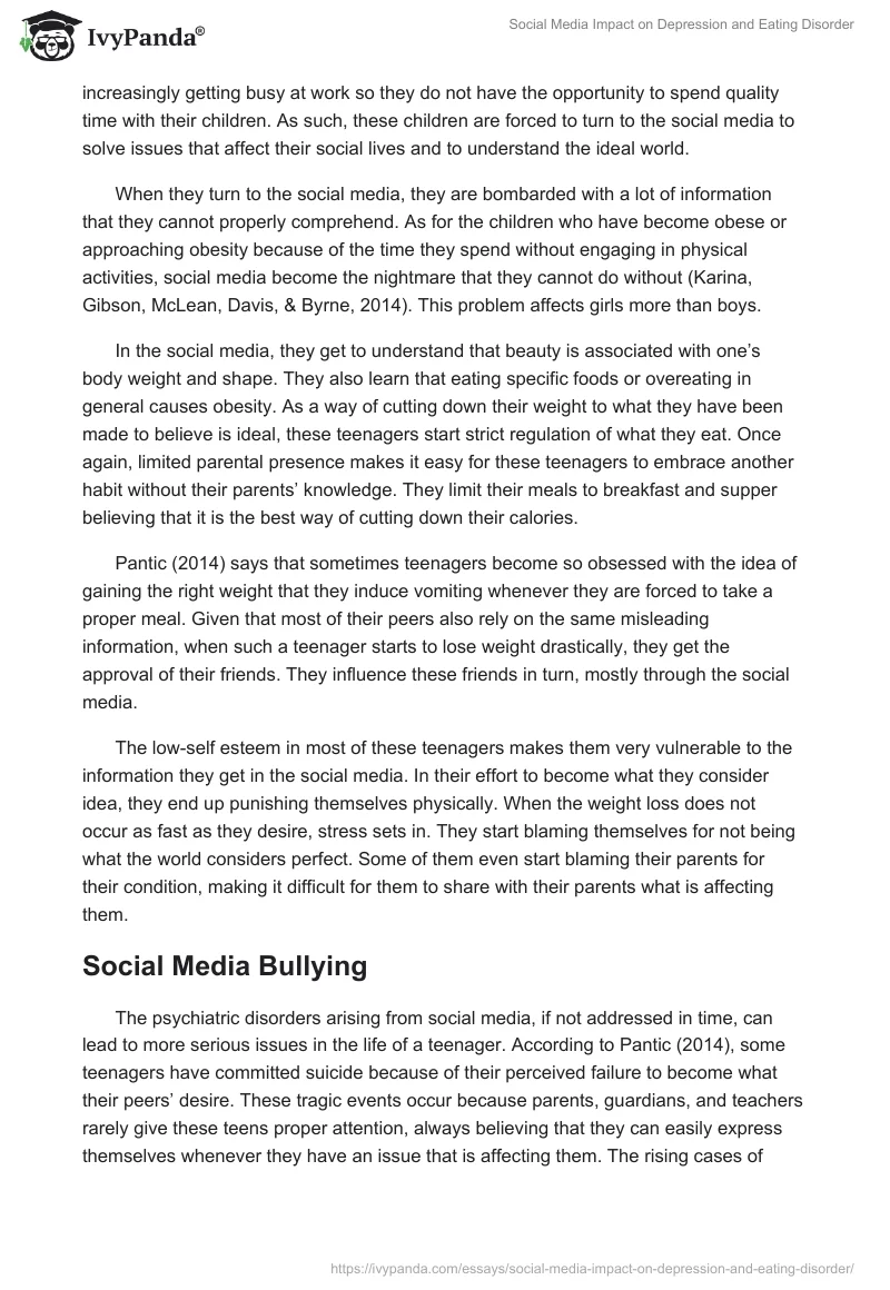 Social Media Impact on Depression and Eating Disorder. Page 3
