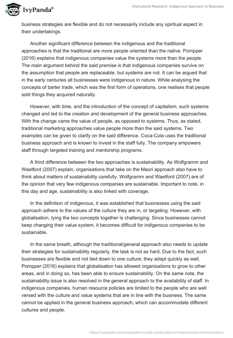 Intercultural Research: Indigenous Approach to Business. Page 2