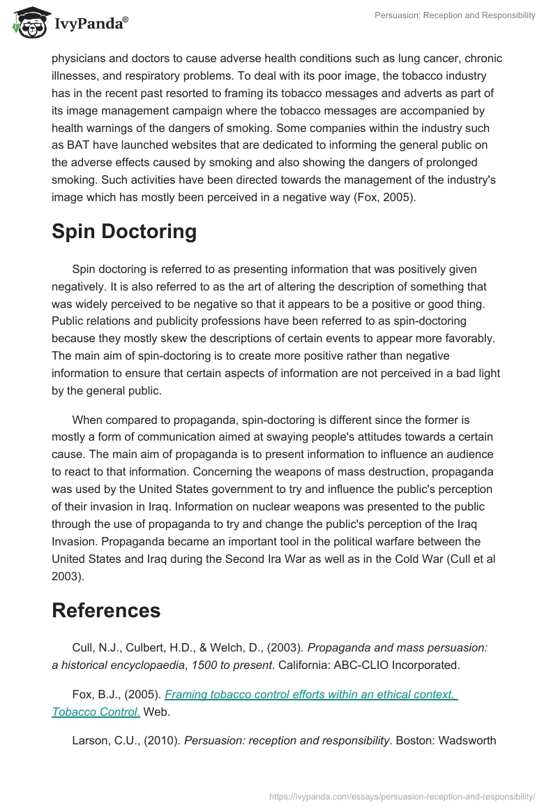 Persuasion: Reception and Responsibility. Page 2