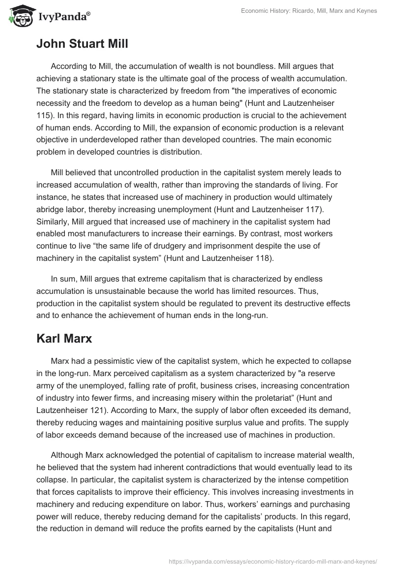 Economic History: Ricardo, Mill, Marx and Keynes. Page 2