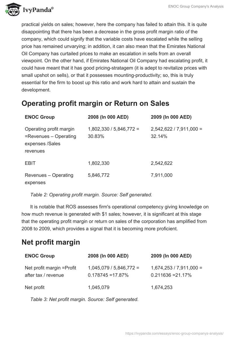 ENOC Group Company's Analysis. Page 3