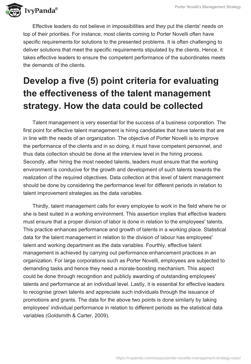 Porter Novelli’s Management Strategy. Page 2