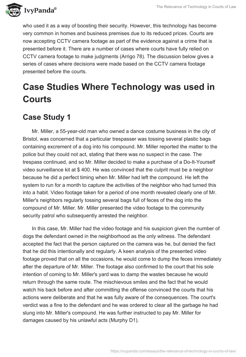 The Relevance of Technology in Courts of Law. Page 2