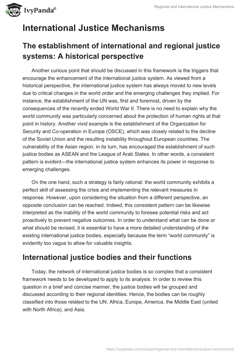 Regional and International Justice Mechanisms. Page 3