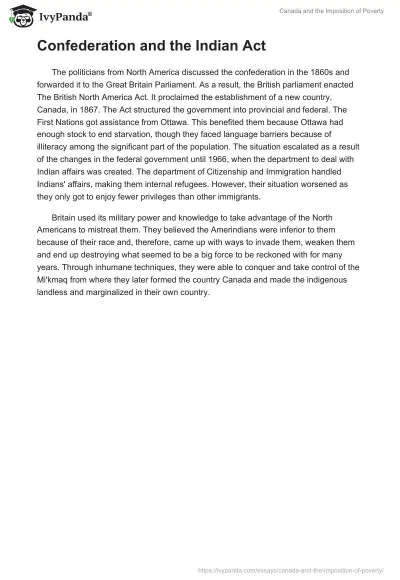 Canada and the Imposition of Poverty. Page 2