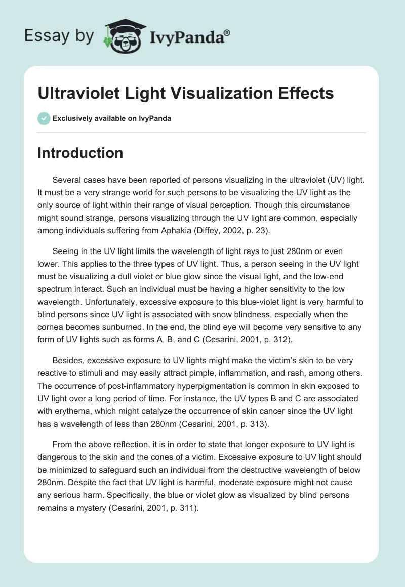 Ultraviolet Light Visualization Effects. Page 1