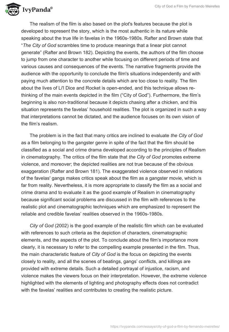 "City of God" a Film by Fernando Meirelles. Page 3