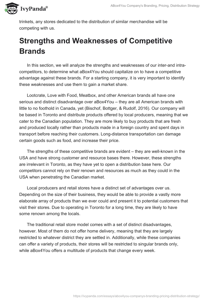 ABox4You Company's Branding, Pricing, Distribution Strategy. Page 2