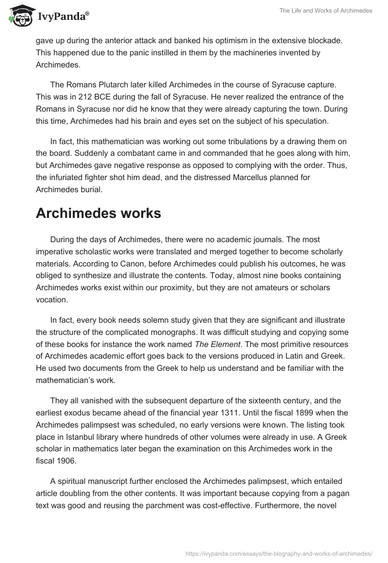 The Life and Works of Archimedes. Page 2