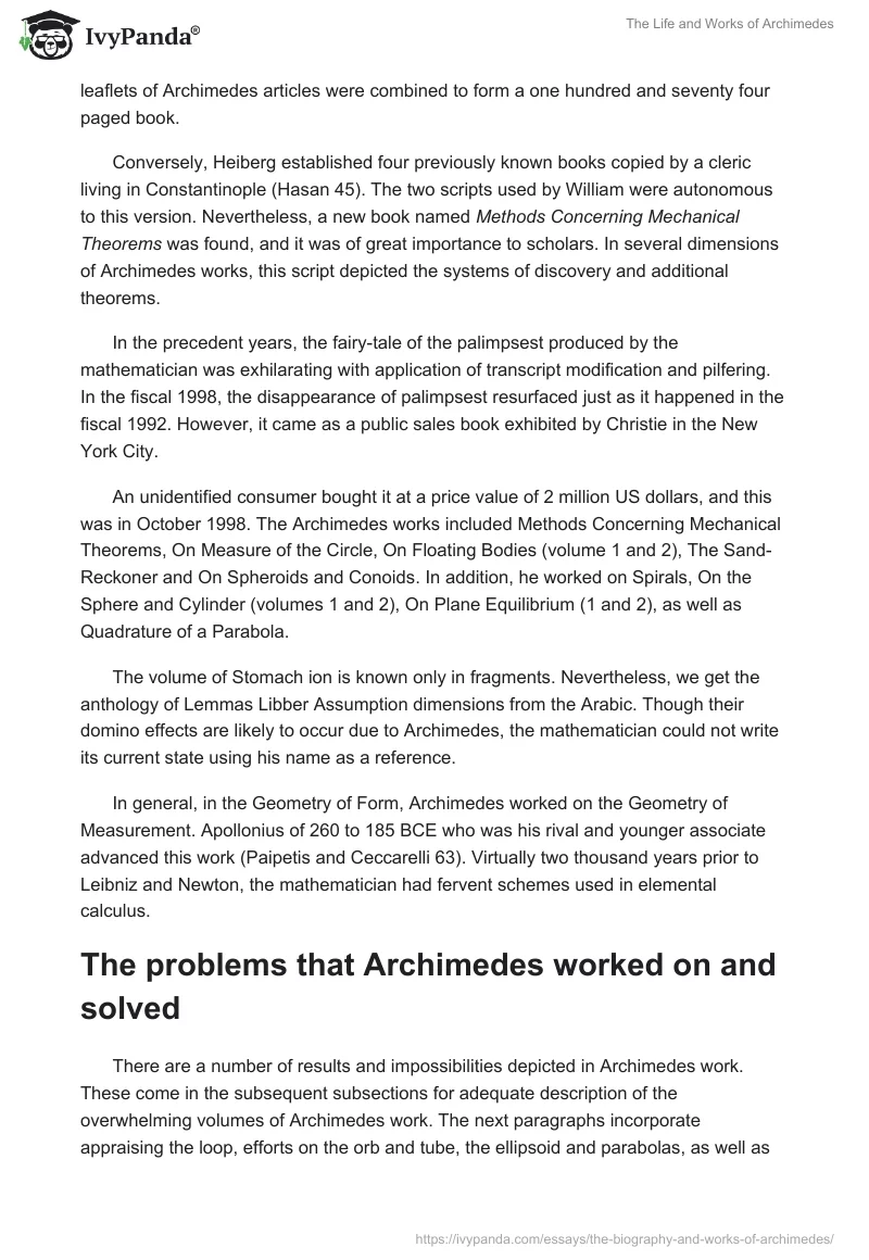The Life and Works of Archimedes. Page 3