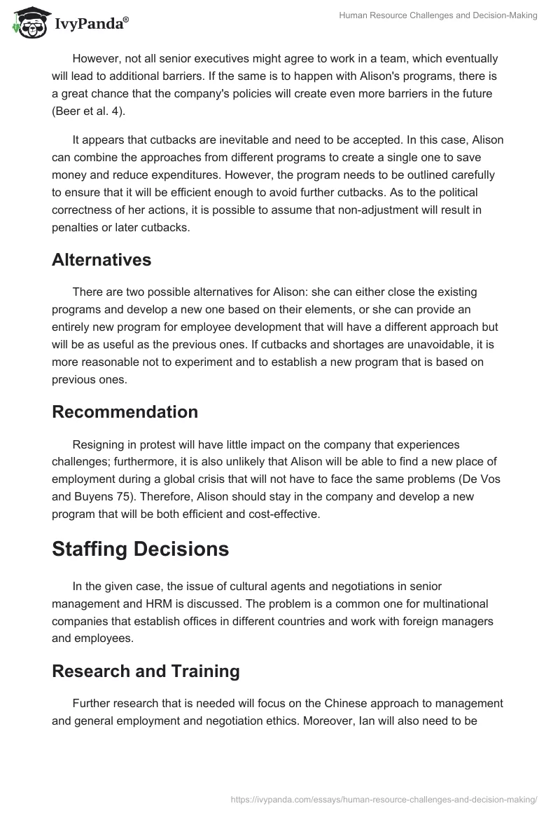 Human Resource Challenges and Decision-Making. Page 2