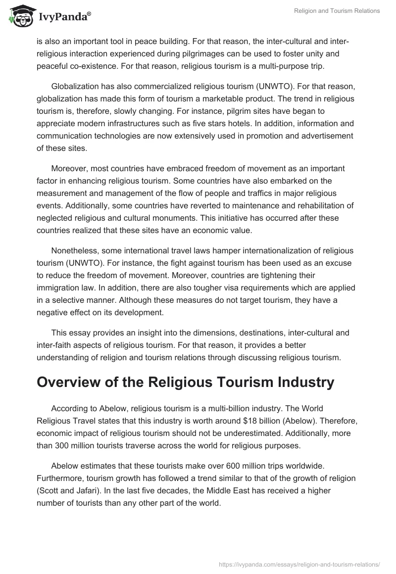 Religion and Tourism Relations. Page 3