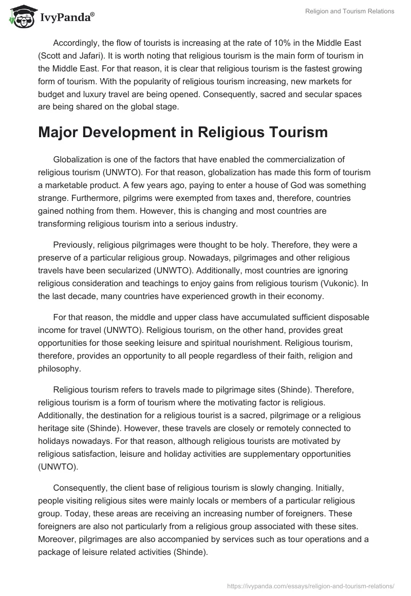 Religion and Tourism Relations. Page 4