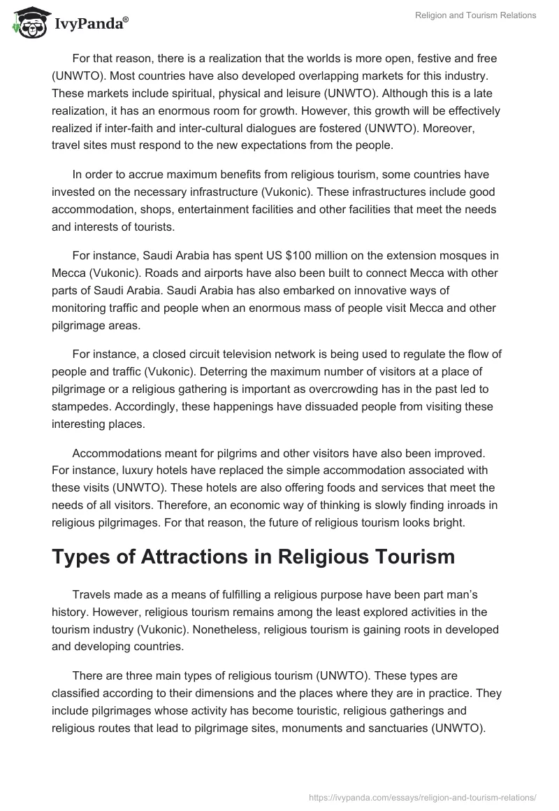 Religion and Tourism Relations. Page 5