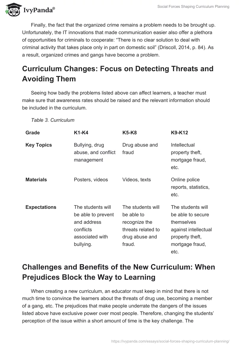 Social Forces Shaping Curriculum Planning. Page 5