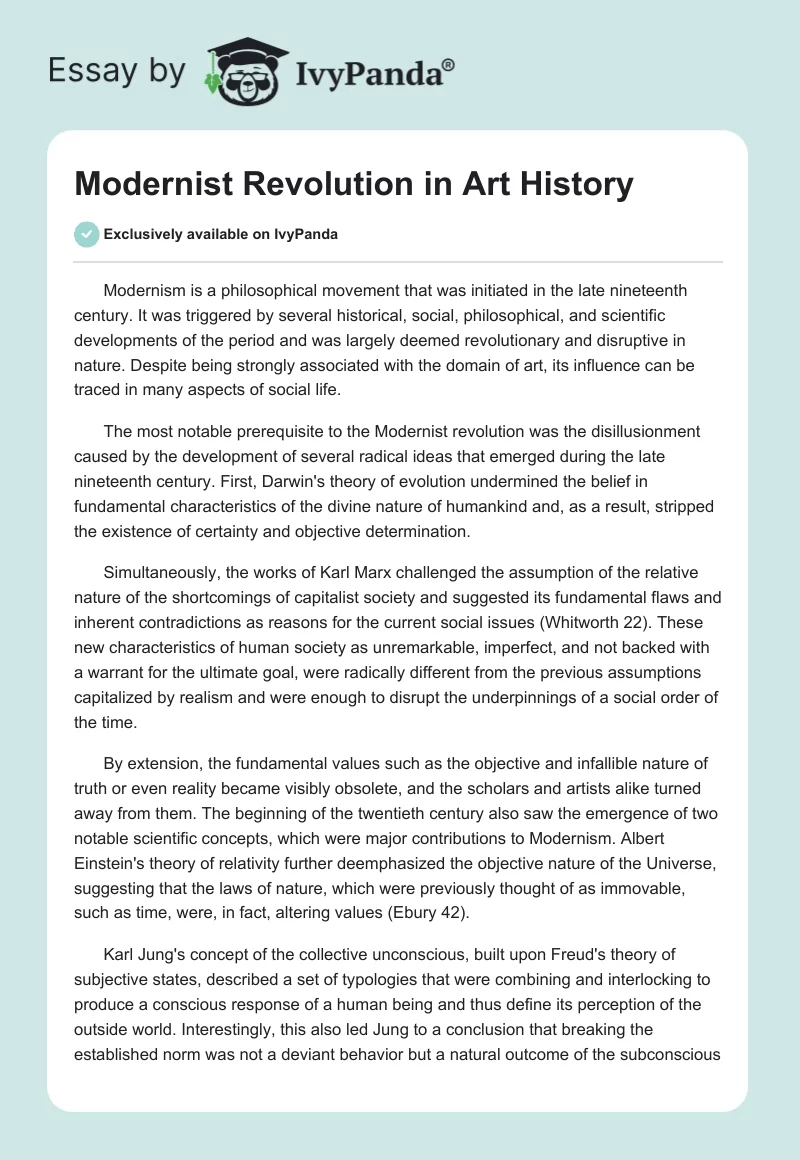 Modernist Revolution in Art History. Page 1