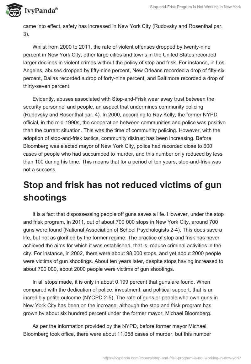Stop-and-Frisk Program Is Not Working in New York. Page 2