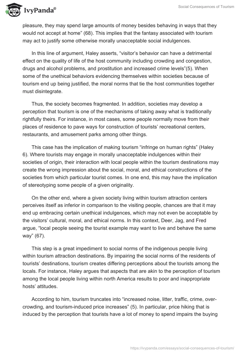 Social Consequences of Tourism. Page 4