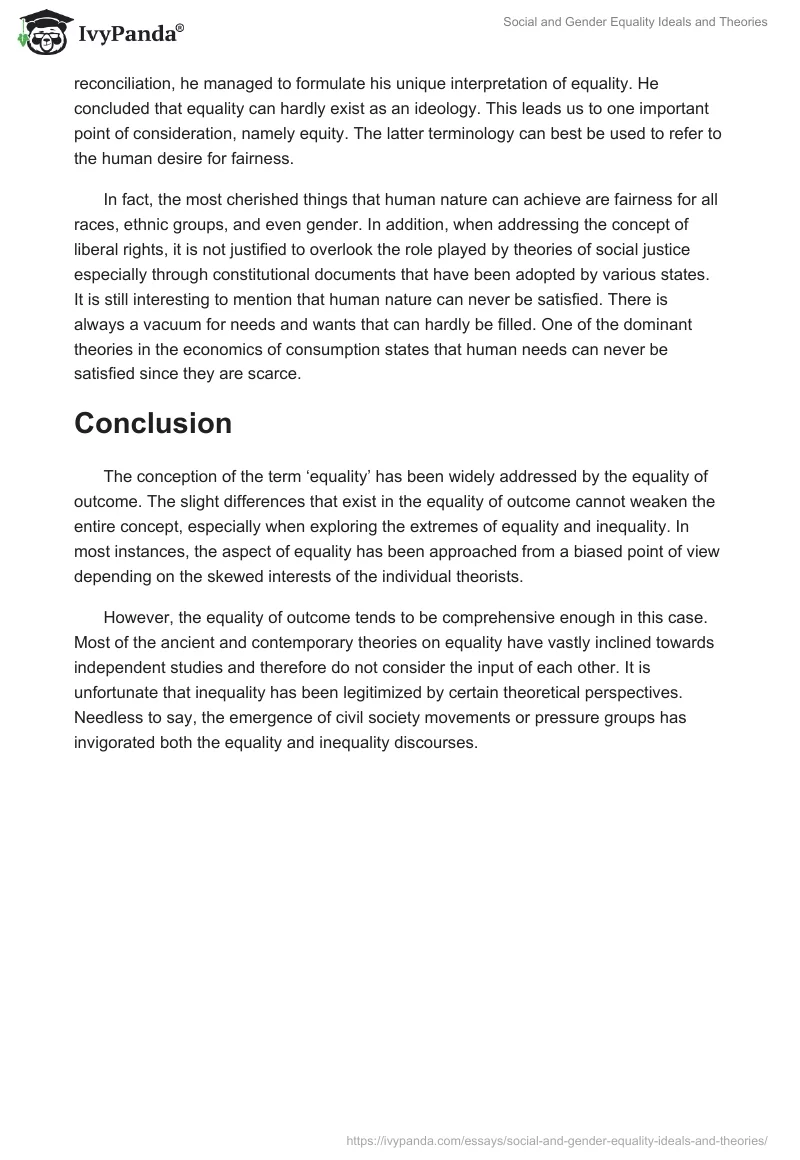 Social and Gender Equality Ideals and Theories. Page 2
