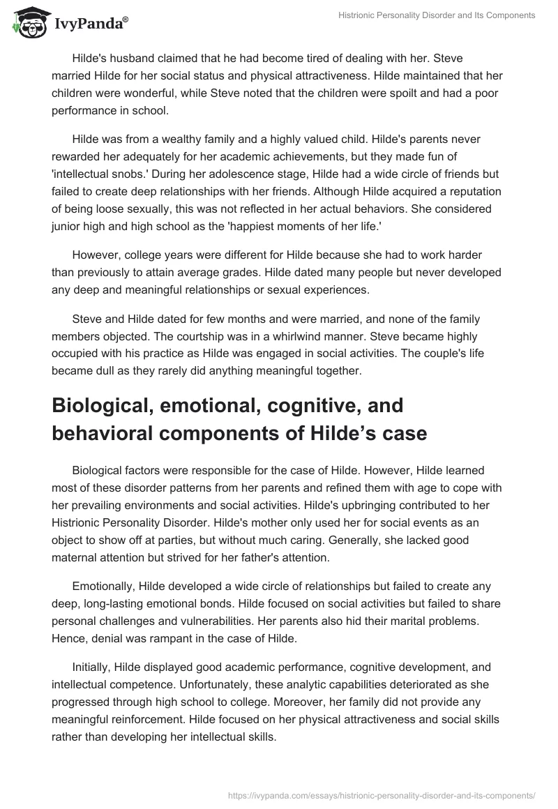 Histrionic Personality Disorder and Its Components. Page 2