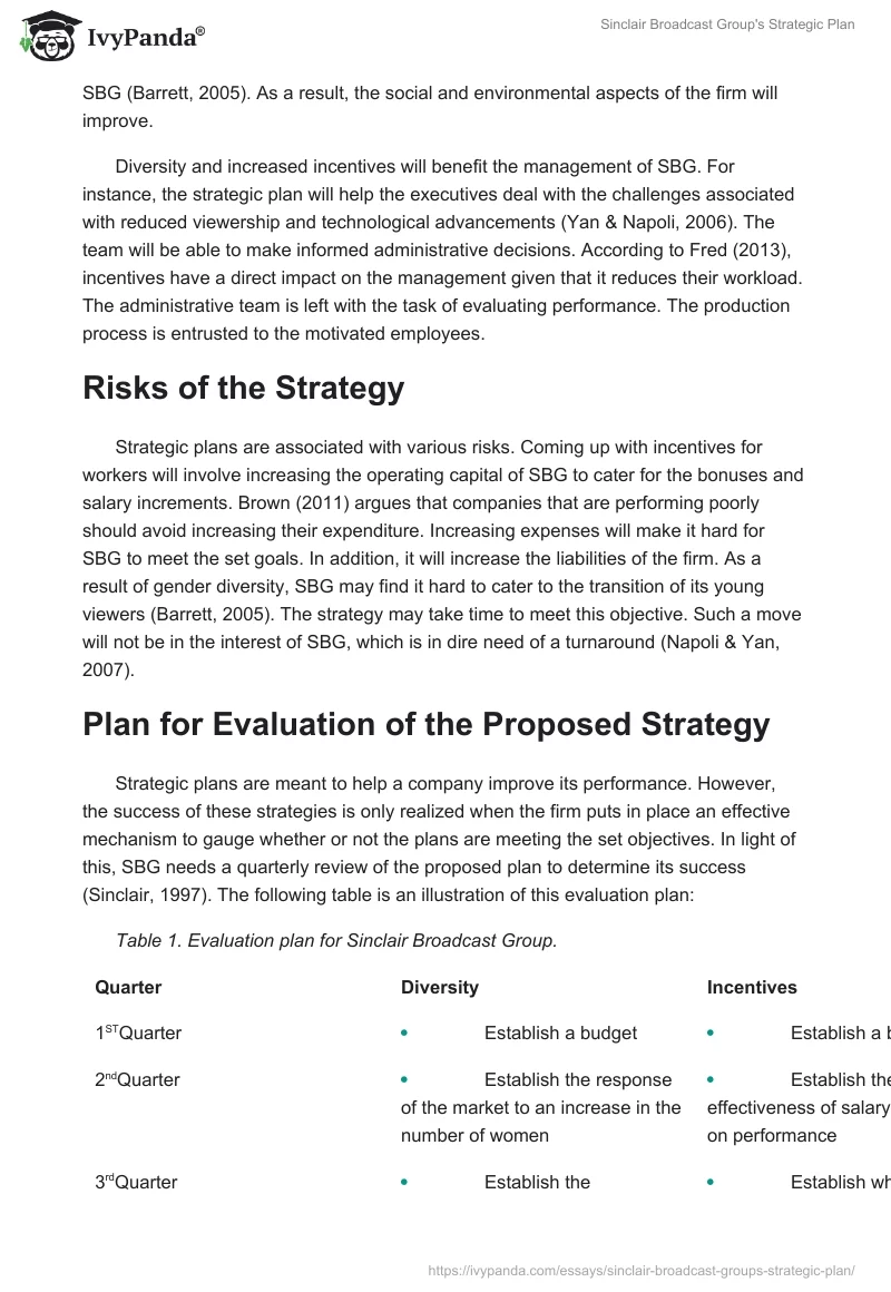 Sinclair Broadcast Group's Strategic Plan. Page 3
