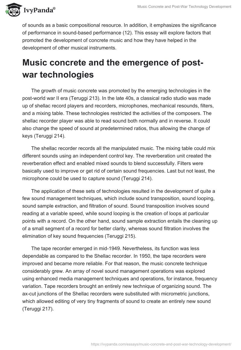 Music Concrete and Post-War Technology Development. Page 2