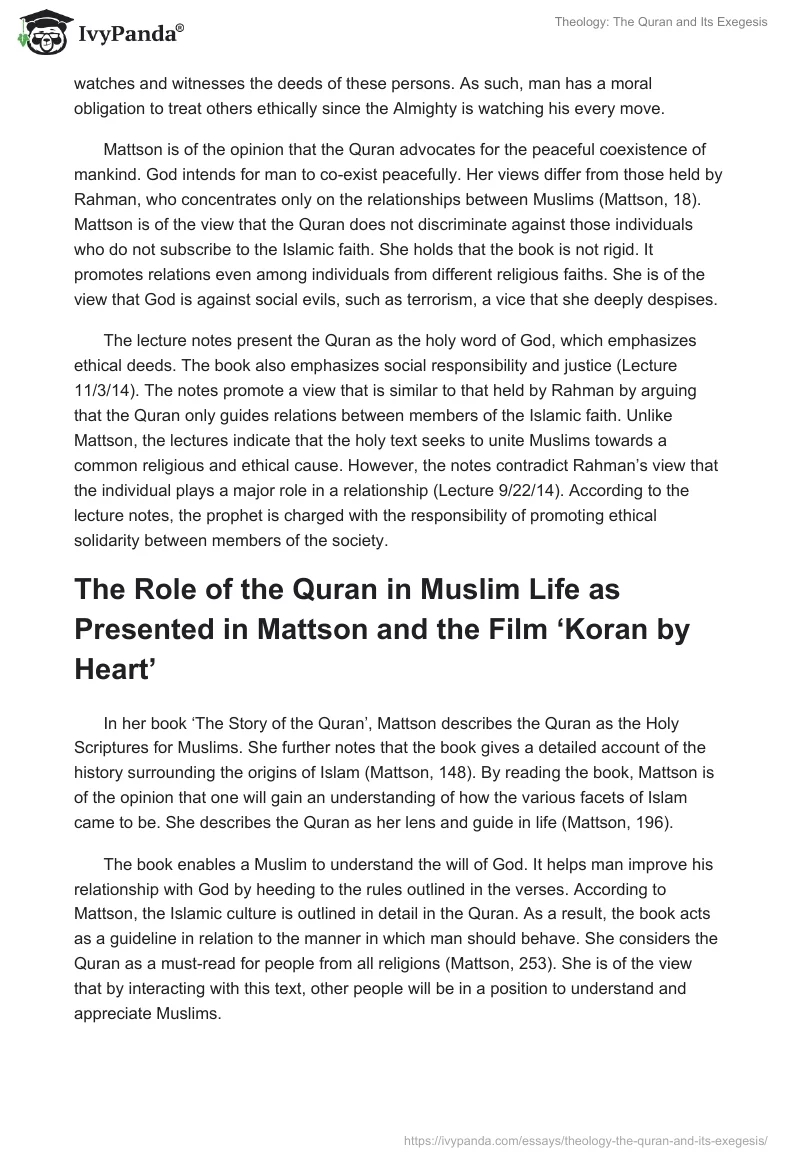 Theology: The Quran and Its Exegesis. Page 4