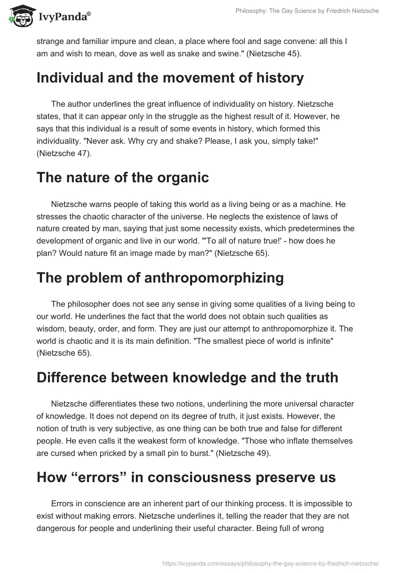 Philosophy: "The Gay Science" by Friedrich Nietzsche. Page 2