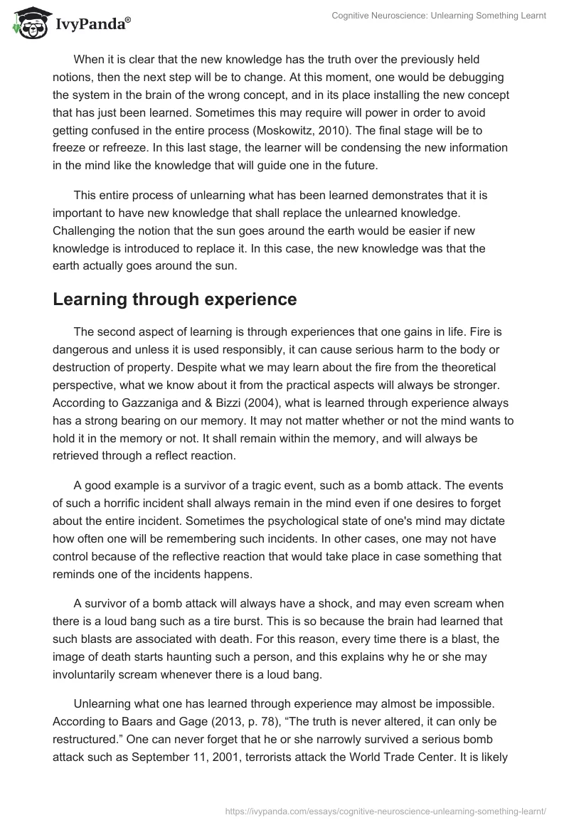 Cognitive Neuroscience: Unlearning Something Learnt. Page 4