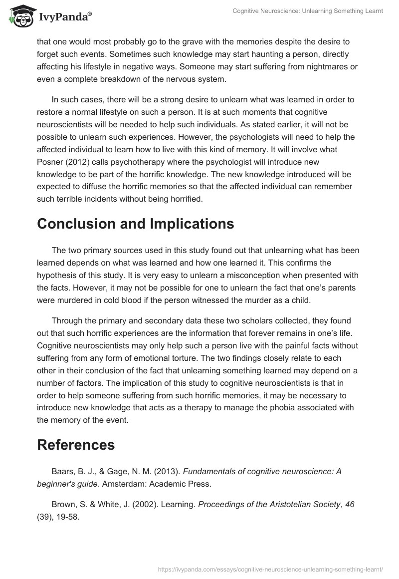 Cognitive Neuroscience: Unlearning Something Learnt. Page 5
