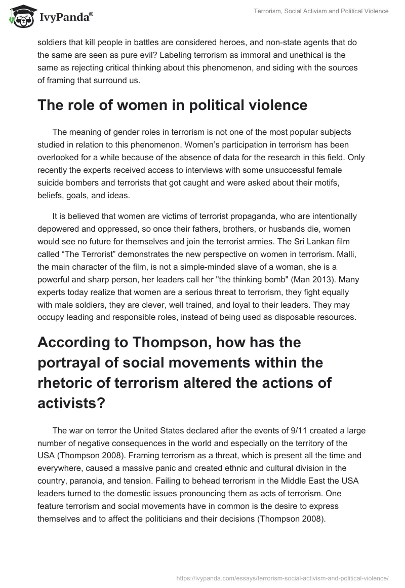 Terrorism, Social Activism and Political Violence. Page 2