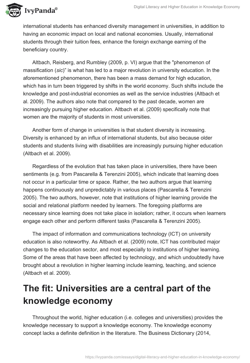 Digital Literacy and Higher Education in Knowledge Economy. Page 3