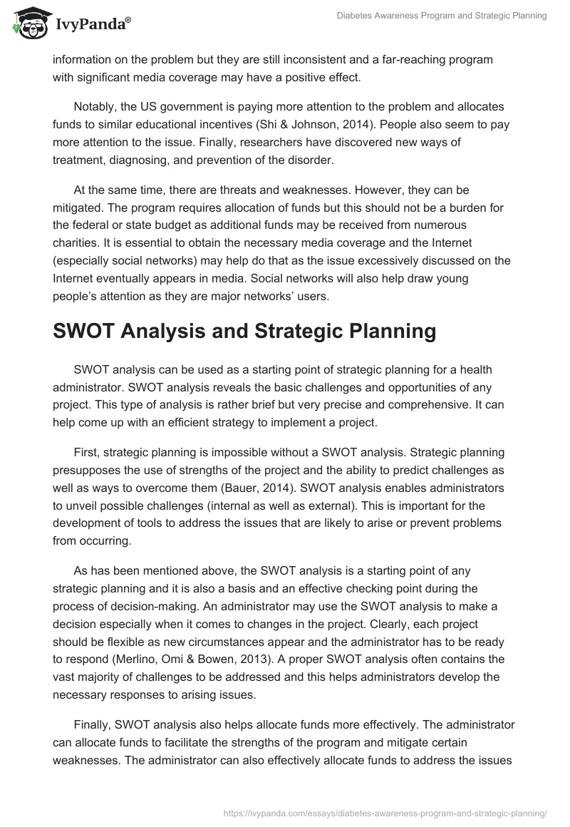 Diabetes Awareness Program and Strategic Planning. Page 2